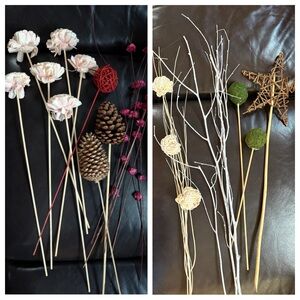 Elegant Floral Pinecone Twig Arrangement Red Blush Gold Green Brown Beige White